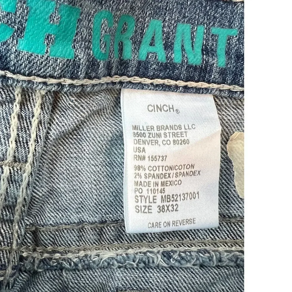 Cinch Grant Relaxed Fit Medium Stone, Men's size 38 x 32